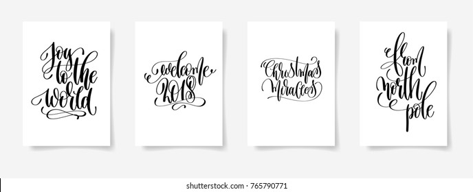 Set 4 Hand Lettering Vector Posters Stock Vector (Royalty Free ...
