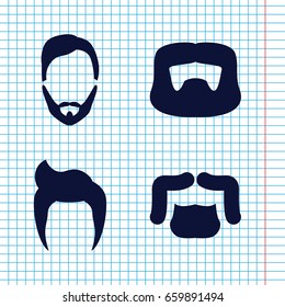 Set of 4 handlebar filled icons such as