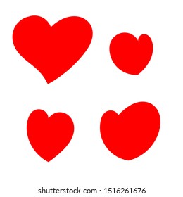 set of 4 heart or love vector