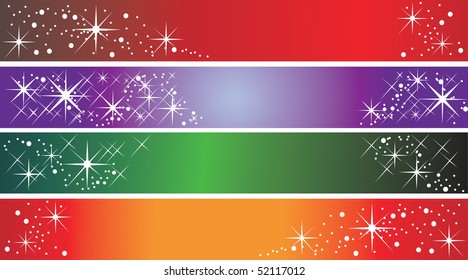 Set of 4 holiday banners, useful also as greeting cards.