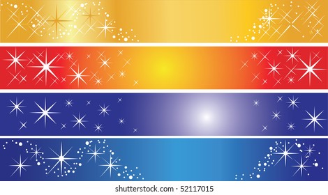 Set of 4 holiday banners, useful also as greeting cards.