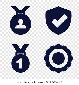 Set of 4 honor filled icons such as medal, award