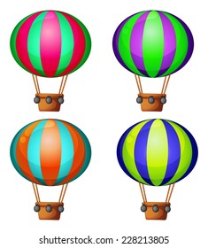Juego de 4 globos de aire caliente