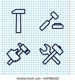 Set of 4 hummer outline icons such as