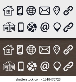 Set 4 icon communication design sign card vc social media network