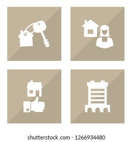 Set of 4  icons set. Collection of opening, broker, building and other elements.