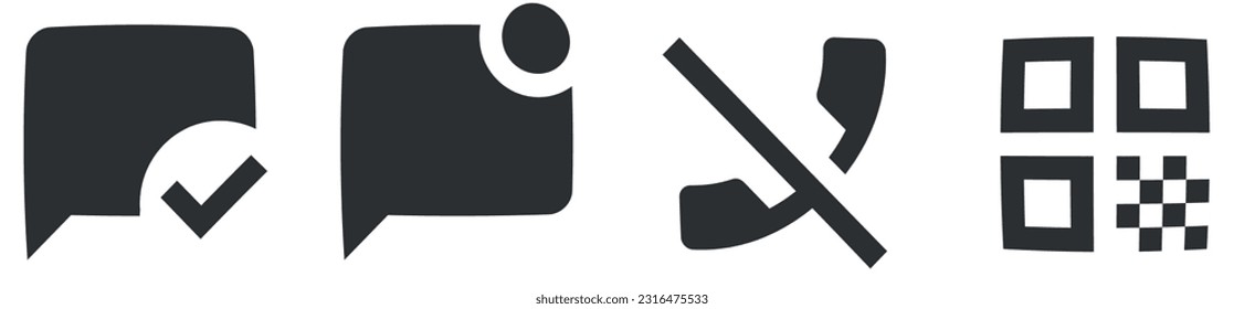 Set of 4 icons Communication. Creative business solutions icon set. Set Quality icon. for mobile and web. Big UI icon set in a flat design. Vector illustration