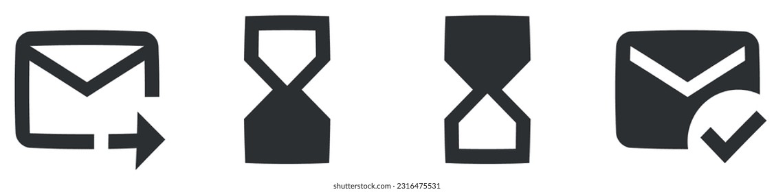 Set of 4 icons Communication. Line icons collection. Set Quality icon. Linear icons set. Big UI icon set in a flat design. UI and UX