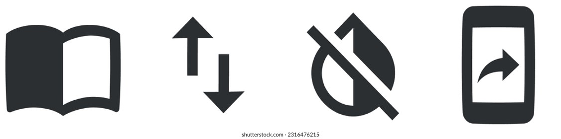 Set of 4 icons Communication. Vector collection thin line Web icon. Outline isolated signs. Linear icons set. Thin filled icons pack. UI and UX