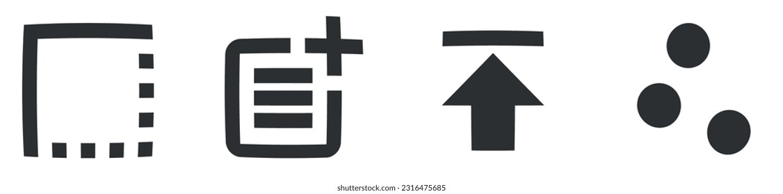 Set of 4 icons Editor. Line icons collection. modern trend in the style. Linear icons set. Big UI icon set in a flat design. Vector illustration
