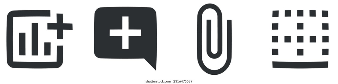 Set of 4 icons Editor. Modern thin line icons. modern trend in the style. Linear symbols set. Thin filled icons pack. Vector illustration