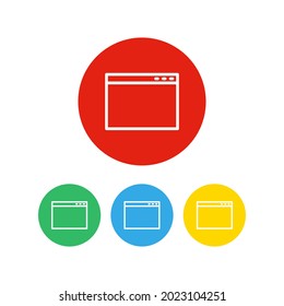 Satz von 4 Symbolen. Leeres Webseiten-Symbol auf weißem Hintergrund