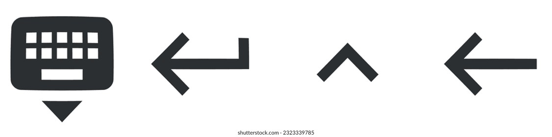 Conjunto de 4 iconos Hardware. Conjunto de iconos de soluciones empresariales creativas. Simple Set. Iconos lineales. Un gran icono de interfaz de usuario en un diseño plano. Ilustración del vector