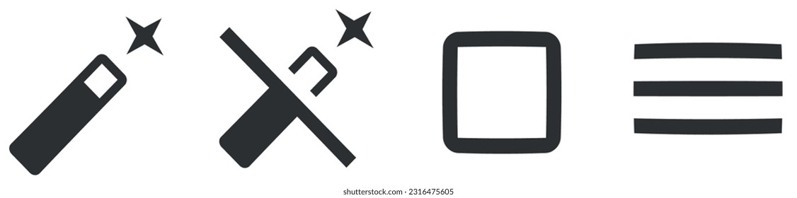 Set of 4 icons Image. Line icons collection. Set Quality icon. for mobile and web. Thin filled icons pack. UX UI