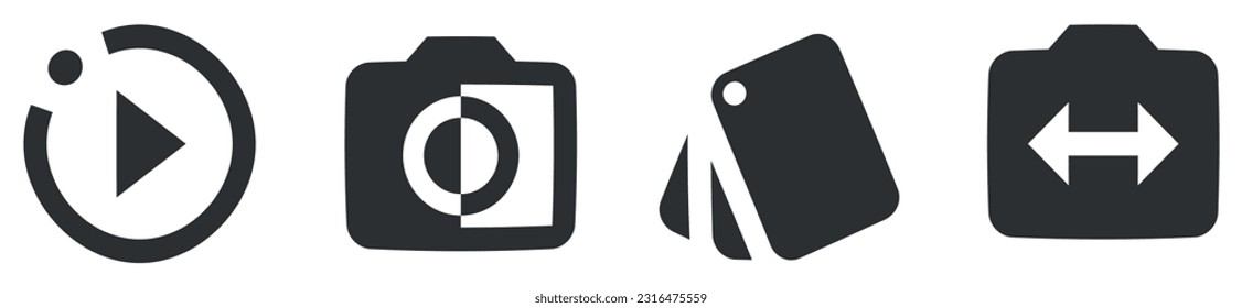 Set of 4 icons Image. A vector icons. Simple Set. Linear icons set. Big UI icon set in a flat design. UX UI