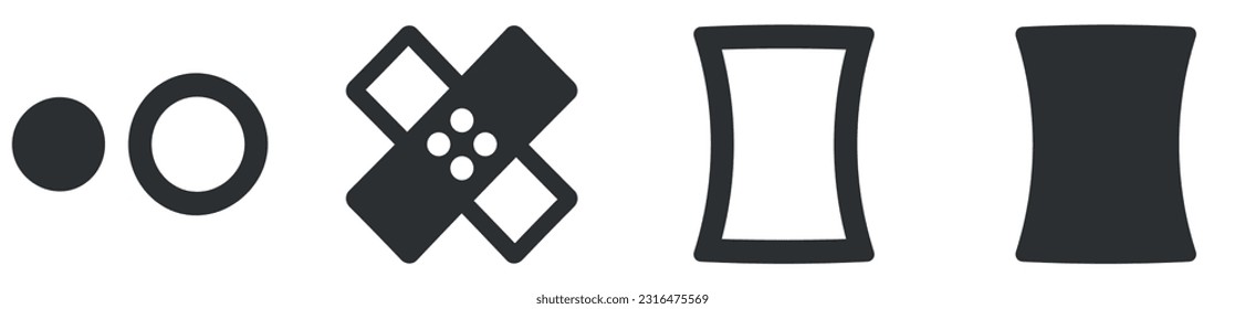 Conjunto de 4 iconos Imagen. Icono Web de línea delgada de colección de vectores. Simple Set. Conjunto de símbolos lineales. Gran conjunto de iconos de la interfaz de usuario. Ilustración del vector