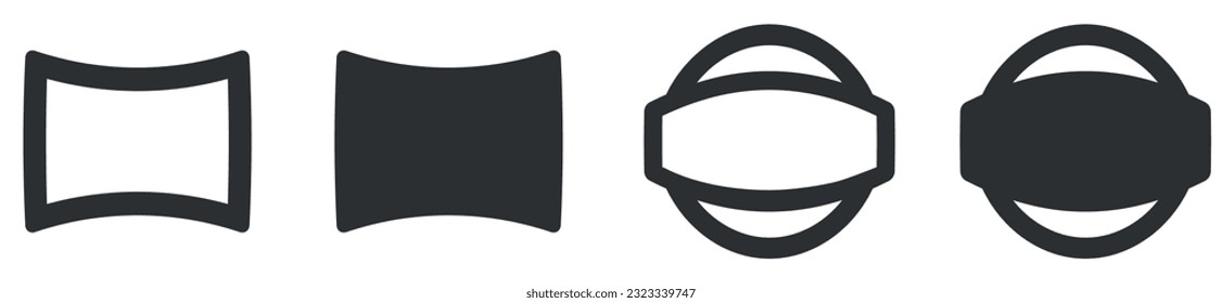 Set of 4 icons Image. A set vector icons. Simple Set. Linear symbols set. Big UI icon in a flat design. UX UI