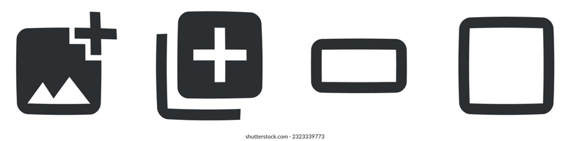 Set of 4 icons Image. A set vector icons. Simple Set. Linear symbols set. Big UI icon. Vector illustration