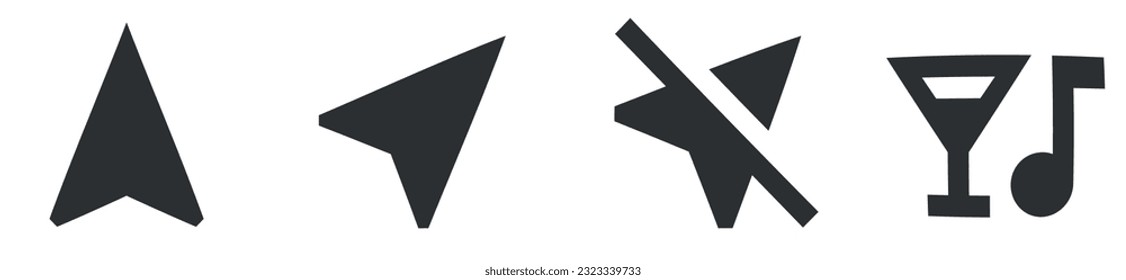 Set of 4 icons Maps. Creative business solutions icon set. Set Quality icon. Linear icons. Big UI icon set in a flat design. UI and UX