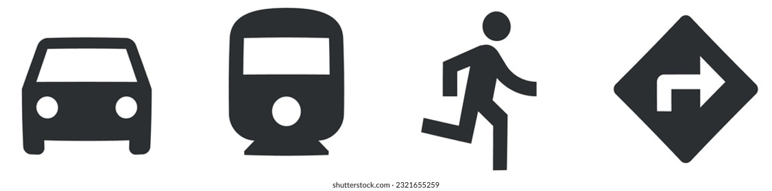 Juego de 4 mapas de iconos. Iconos modernos de línea delgada. Icono de Establecer calidad. Conjunto de símbolos lineales. Un gran icono de interfaz de usuario en un diseño plano. Ilustración del vector