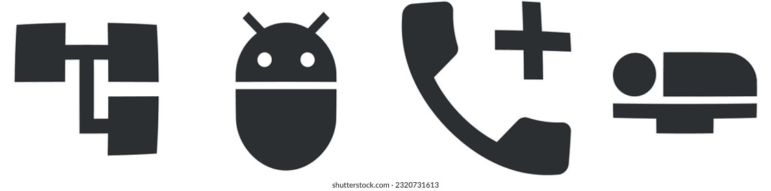 Set of 4 icons Notification. Modern thin line icons. modern trend in the style. Linear icons set. Big UI icon set in a flat design. UX UI