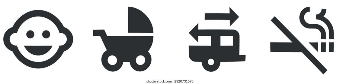 Satz von 4 Symbolen Orte. Eine bestimmte Vektorsymbol. moderne Stilrichtung. für mobile und Web. Das große UI-Icon-Set. UI und UX