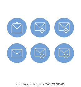 Set of 4 icons related to email. Email envelope icon vector illustration