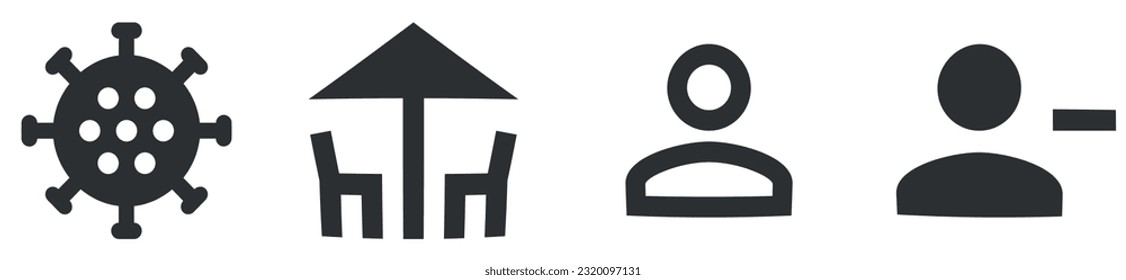 Set of 4 icons Social Network. Creative business solutions icon set. Outline isolated signs. Linear symbols set. Big UI icon set in a flat design. UX UI