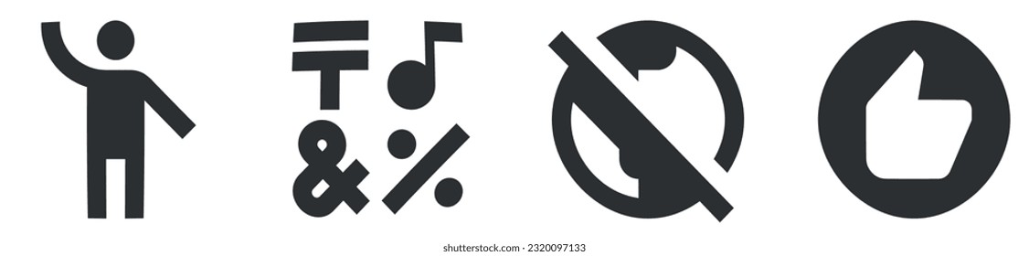 Conjunto de 4 iconos Red Social. Iconos modernos de línea delgada. tendencia moderna en el estilo. para móviles y web. Gran conjunto de iconos de la interfaz de usuario. UI y UX