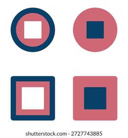 Conjunto de 4 ilustrações de imagens de ícone de parada.