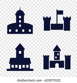 set of 4 kingdom filled icons such as 