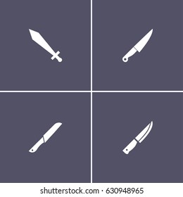 set of 4 knife icons