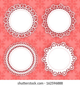 set of 4 lacy frames 