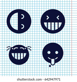 Set of 4 laugh filled icons such as laughing emot