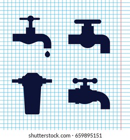 Set of 4 leaky filled icons such as