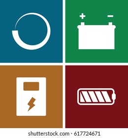set of 4 load filled icons such as battery