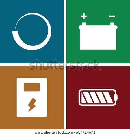 set of 4 load filled icons such as battery