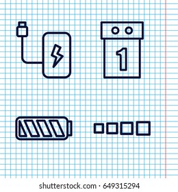 Set of 4 load outline icons such as battery, washing machine on sale