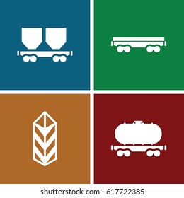 set of 4 logistic filled icons such as cargo