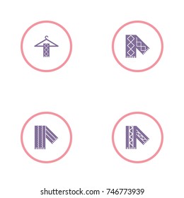 set of 4 man accessories such as hanger and scarf icon