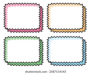 Set of 4 manga-style borders for POP - Thin jagged dots