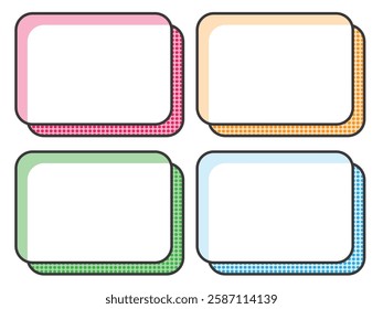 Set of 4 manga-style frames for POP: rounded corners and dots