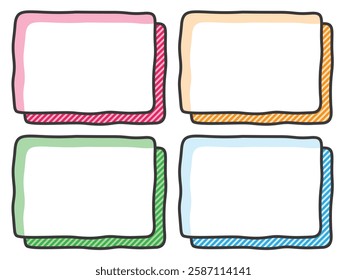 Set of 4 manga-style frames for POP: Freehand Stripes