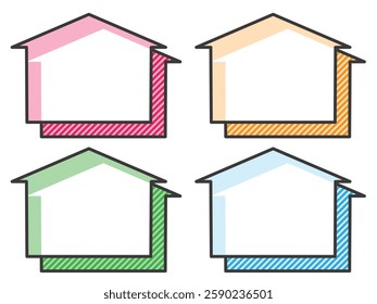 Set of 4 manga-style frames for POP: Up arrow, stripes