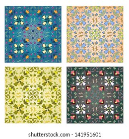 set of 4 mediterranean silk patterns