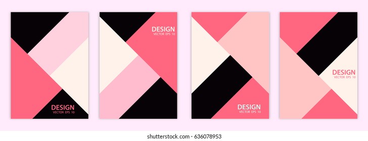Set 4 Minimal covers design. Geometric halftone gradients. Eps10 vector.