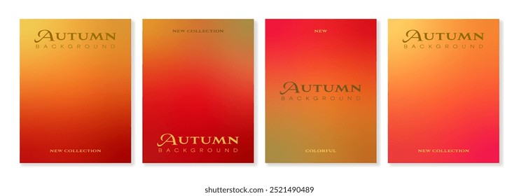Set 4 minimalistic cover template in autumn colors. For brochures, booklets, banners, wallpapers, branding, for autumn or festive projects. For web and print. Just add your text.