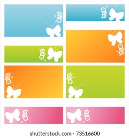 set of 4 modern butterfly backgrounds