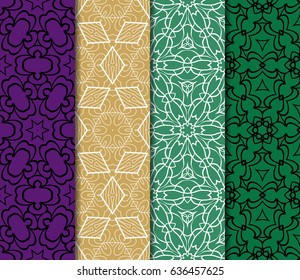 set of 4 Modern decorative floral lace pattern. texture for wallpaper, invitation, wrapping, fabric. Vector illustration.