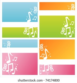 set of 4 modern musical backgrounds